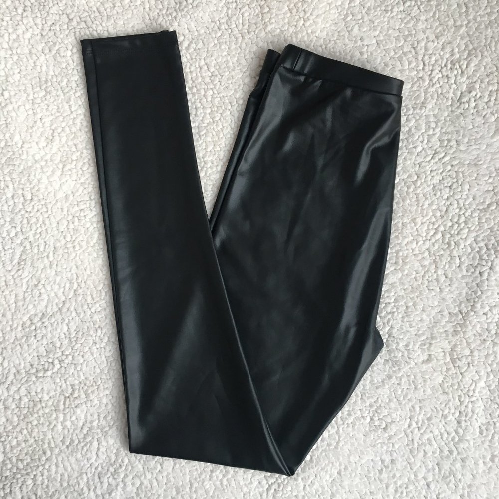 Sandy Grease Shiny Pleather High Waisted Leggings